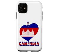 I Love Cambodia Orgullo Camboyano Orgullo Cool Bandera Corazón Diseño Carcasa para iPhone 11