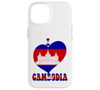 I Love Cambodia Orgullo Camboyano Orgullo Cool Bandera Corazón Diseño Carcasa para iPhone 14