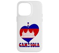 I Love Cambodia Orgullo Camboyano Orgullo Cool Bandera Corazón Diseño Carcasa para iPhone 14 Pro MAX
