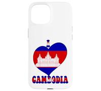I Love Cambodia Orgullo Camboyano Orgullo Cool Bandera Corazón Diseño Carcasa para iPhone 15