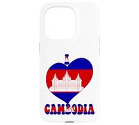 I Love Cambodia Orgullo Camboyano Orgullo Cool Bandera Corazón Diseño Carcasa para iPhone 15 Pro