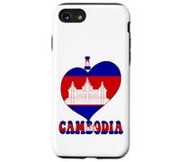 I Love Cambodia Orgullo Camboyano Orgullo Cool Bandera Corazón Diseño Carcasa para iPhone SE (2020) / 7/8