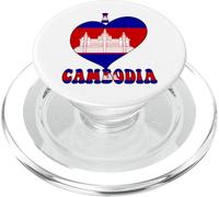 I Love Cambodia Orgullo Camboyano Orgullo Cool Bandera Corazón Diseño PopSockets PopGrip para MagSafe