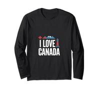 I Love Canada Maple Leaf Mountains Faro Manga Larga