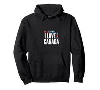 I Love Canada Maple Leaf Mountains Faro Sudadera con Capucha