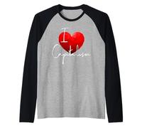 I Love Capitalism Me Encanta el Capitalismo Economía Libre Camiseta Manga Raglan