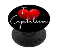 I Love Capitalism Me Encanta el Capitalismo Economía Libre PopSockets PopGrip Adhesivo