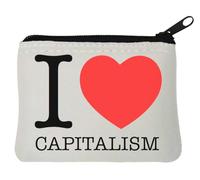 I Love Capitalism - Monedero de neopreno (10 x 11 cm), color blanco