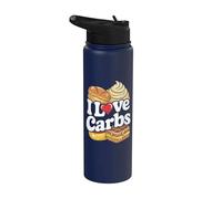 I Love Carbs Pan Waffles Delight Stainless Steel Insulated Water Bottle