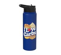 I Love Carbs Pan Waffles Delight Stainless Steel Insulated Water Bottle