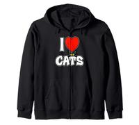 I Love Cats Amante de los Gatos Gatitos Padres felinos Fans Solo propietarios Sudadera con Capucha