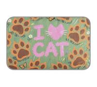 I Love Cats - Cama de verano verde para mascotas, 38 x 23 pulgadas, almohadilla de refrigeración de gel para mascotas, acogedora colchoneta suave refrescante para perros, M