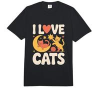 I Love Cats Moon Stars - Bigotes de Hilo Comfort Colors Adult Heavyweight T-Shirt