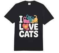 I Love Cats - Ovillo de Lana con Forma de corazón Comfort Colors Adult Heavyweight T-Shirt