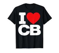 I Love CB Initials First Last Name Personalised Red Heart Camiseta gráfica económica, Hombre, Negro, L