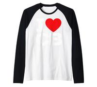 I Love CB Initials First Last Name Personalised Red Heart Camiseta Manga Raglan