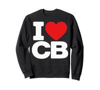 I Love CB Initials First Last Name Personalised Red Heart Sudadera