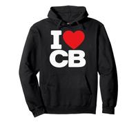 I Love CB Initials First Last Name Personalised Red Heart Sudadera con Capucha