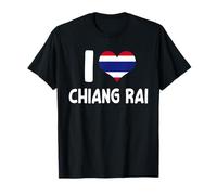 I Love Chiang Rai Tailandia Souvenir Bandera Tailandesa Corazón Camiseta