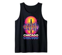 I Love Chicago Skyline Chicago City Tie Dye Men Women Kids Camiseta sin Mangas