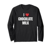 I Love Chocolate Milk Funny Beverage Lover Design Manga Larga