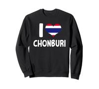I Love Chonburi Tailandia Souvenir Bandera Tailandesa Corazón Sudadera
