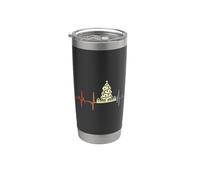 I Love Christmas Trees Santa Claus Vintage Heartrate Vaso térmico de acero inoxidable de doble pared