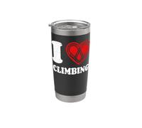 I Love Climbing Mosquetón Corazón Escalada Vaso térmico de acero inoxidable de doble pared