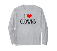 I Love Clowns I Heart Payasos Halloween Espíritu Payaso Amante Manga Larga