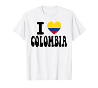 I Love Colombia - Bandera de corazón Retro de Recuerdo de Viaje Camiseta