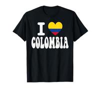 I Love Colombia - Bandera de corazón Retro de Recuerdo de Viaje Camiseta