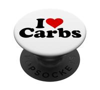 I Love CORAZÓN CARBOHIDRATOS Anti Keto PopSockets PopGrip Adhesivo