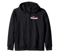 I LOVE CORAZÓN PIÑA Sudadera con Capucha