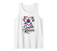 I Love Corea del Sur Vacaciones Viaje Bandera Corazón Diseño Turístico Camiseta sin Mangas