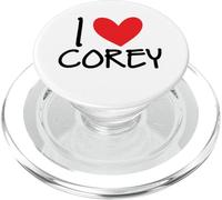I Love Corey Nombre Personalizado Hombres Guy BFF Amigo Corazón Niños PopSockets PopGrip para MagSafe