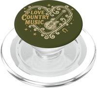 I Love Country Music Corazón Western Cowgirl Cowboy PopSockets PopGrip para MagSafe