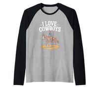 I Love Cowboys Rider Pasión Vida occidental Camiseta Manga Raglan