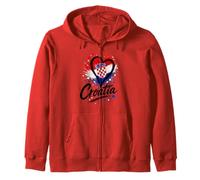 I Love Croacia Vacaciones Viaje Bandera Corazón Turista Recuerdo Sudadera con Capucha