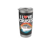 I Love Cruises Aventura Náutica Sueño Vaso térmico de acero inoxidable de doble pared