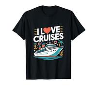 I Love Cruises Ocean Crucero Diversión Camiseta