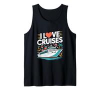 I Love Cruises Ocean Crucero Diversión Camiseta sin Mangas