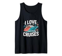 I Love Cruises Ocean Paradise Vacaciones Diversión Camiseta sin Mangas