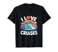I Love Cruises Ocean Ship Puesta de sol Camiseta