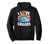 I Love Cruises Ocean Ship Puesta de sol Sudadera con Capucha