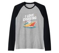 I Love Cruising Ocean Voyage Viaje Diversión Camiseta Manga Raglan