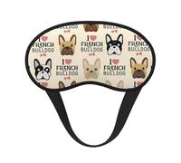 I Love - Cubreojos ajustable con estampado de bulldog francés para dormir, cómodo, sin presión y transpirable