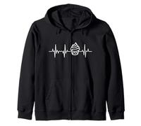 I Love Cupcakes Aficionado a la repostería Cardiograma Sudadera con Capucha