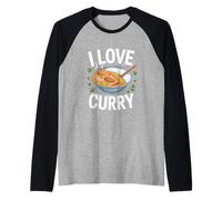I Love Curry Delicious Bowl Design Camiseta Manga Raglan