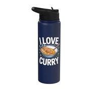 I Love Curry Delicious Bowl Design Stainless Steel Insulated Water Bottle