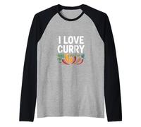 I Love Curry Especias Vegetales Arte Culinario Camiseta Manga Raglan
